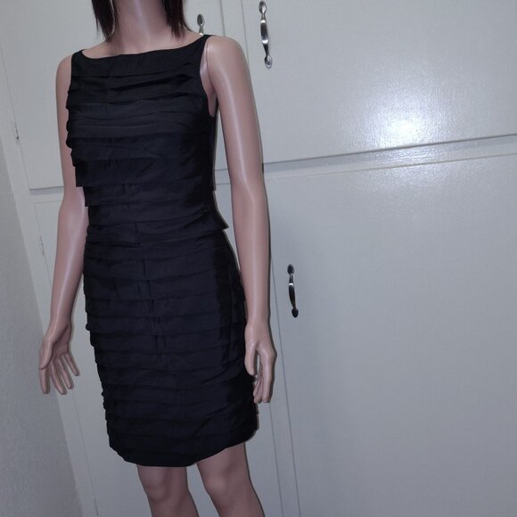 Rachael G. Black Summer Dress with Ruffled Straps - Picture 4 of 10